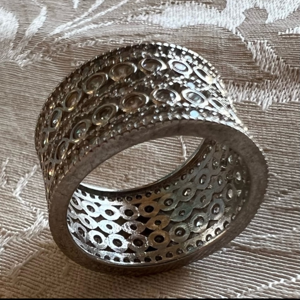 Sterling Silver Crystal Cigar Band